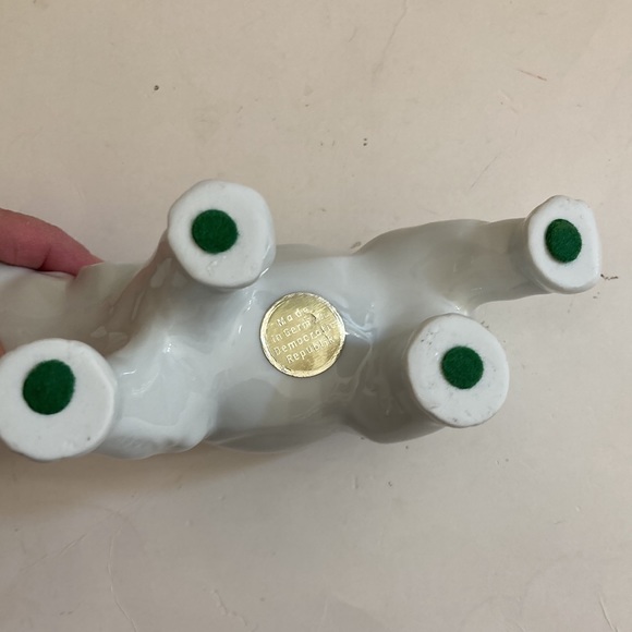 Vintage German Democratic Republic sticker white porcelain elephant - Picture 8 of 11